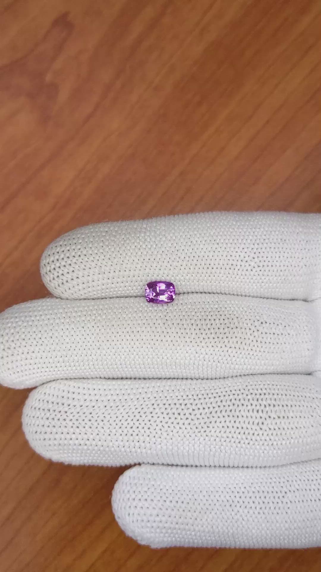 0.79 Ct. Pinkish Purple Sapphire from Madagascar Size Video