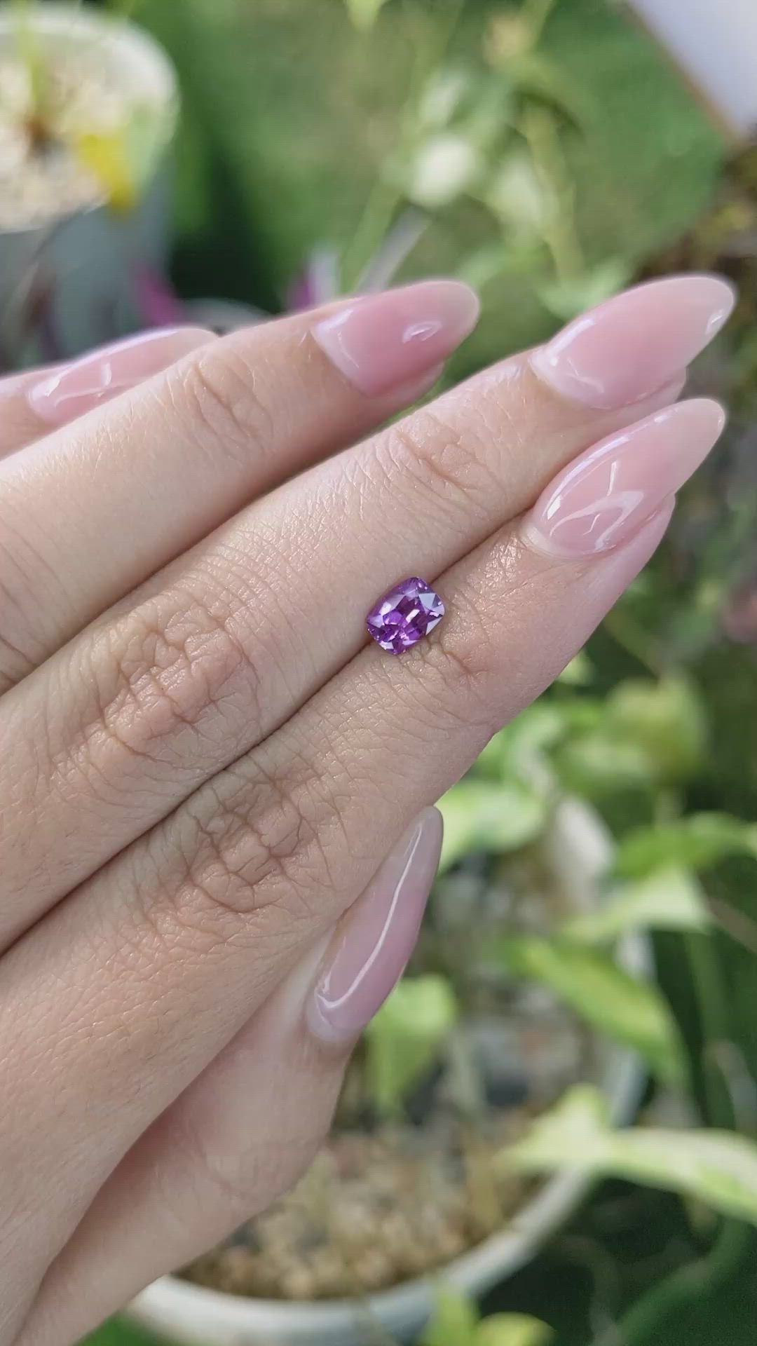 0.79 Ct. Pinkish Purple Sapphire from Madagascar Size Video
