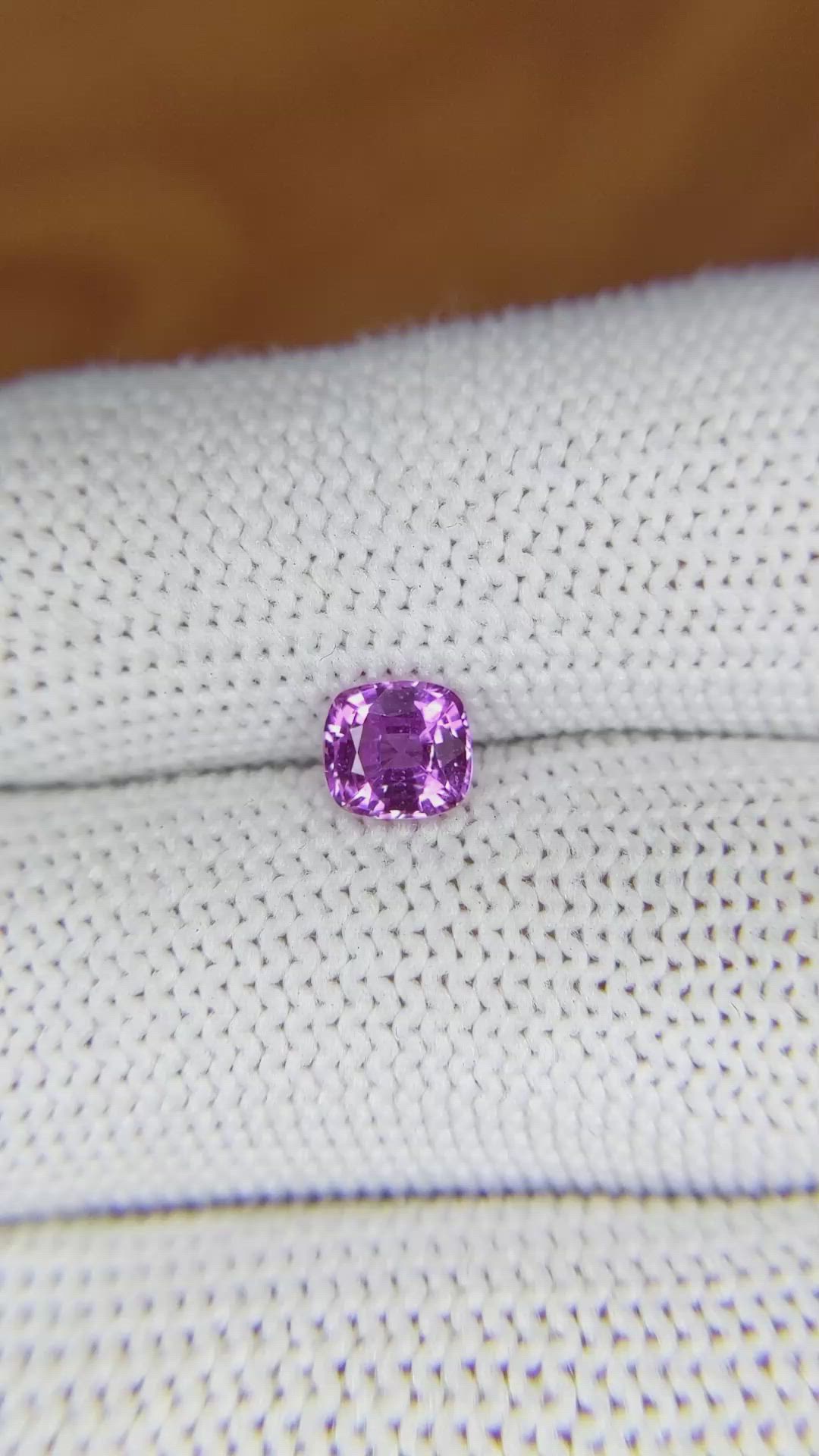 0.81 Ct. Pinkish Purple Sapphire from Madagascar Size Video