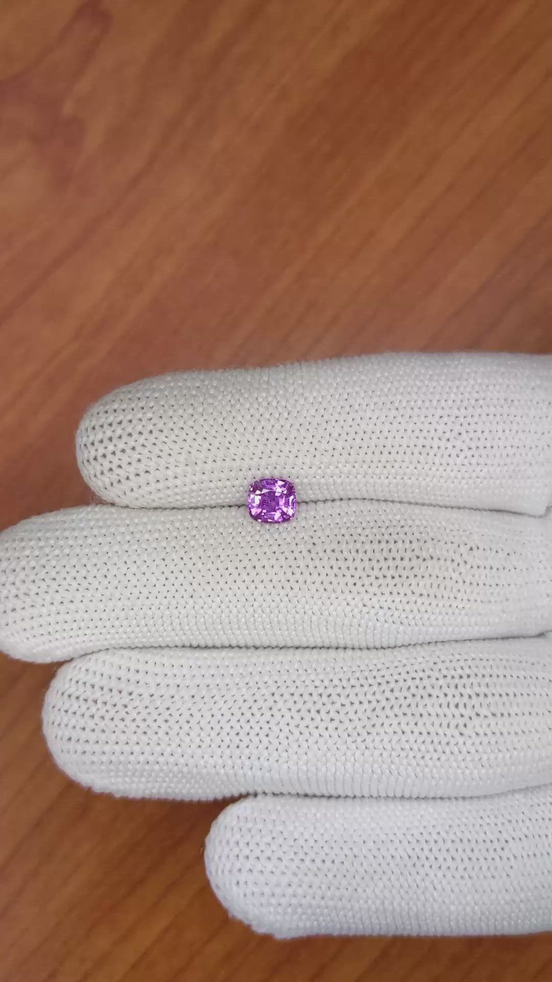 0.81 Ct. Pinkish Purple Sapphire from Madagascar Size Video
