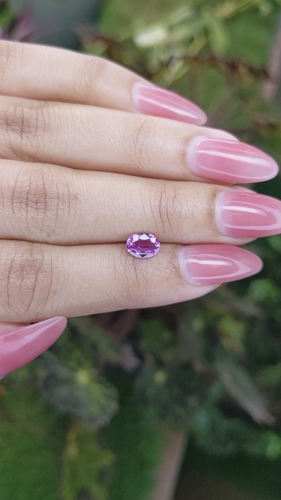 0.82 Ct. Pinkish Purple Sapphire from Madagascar Size Video