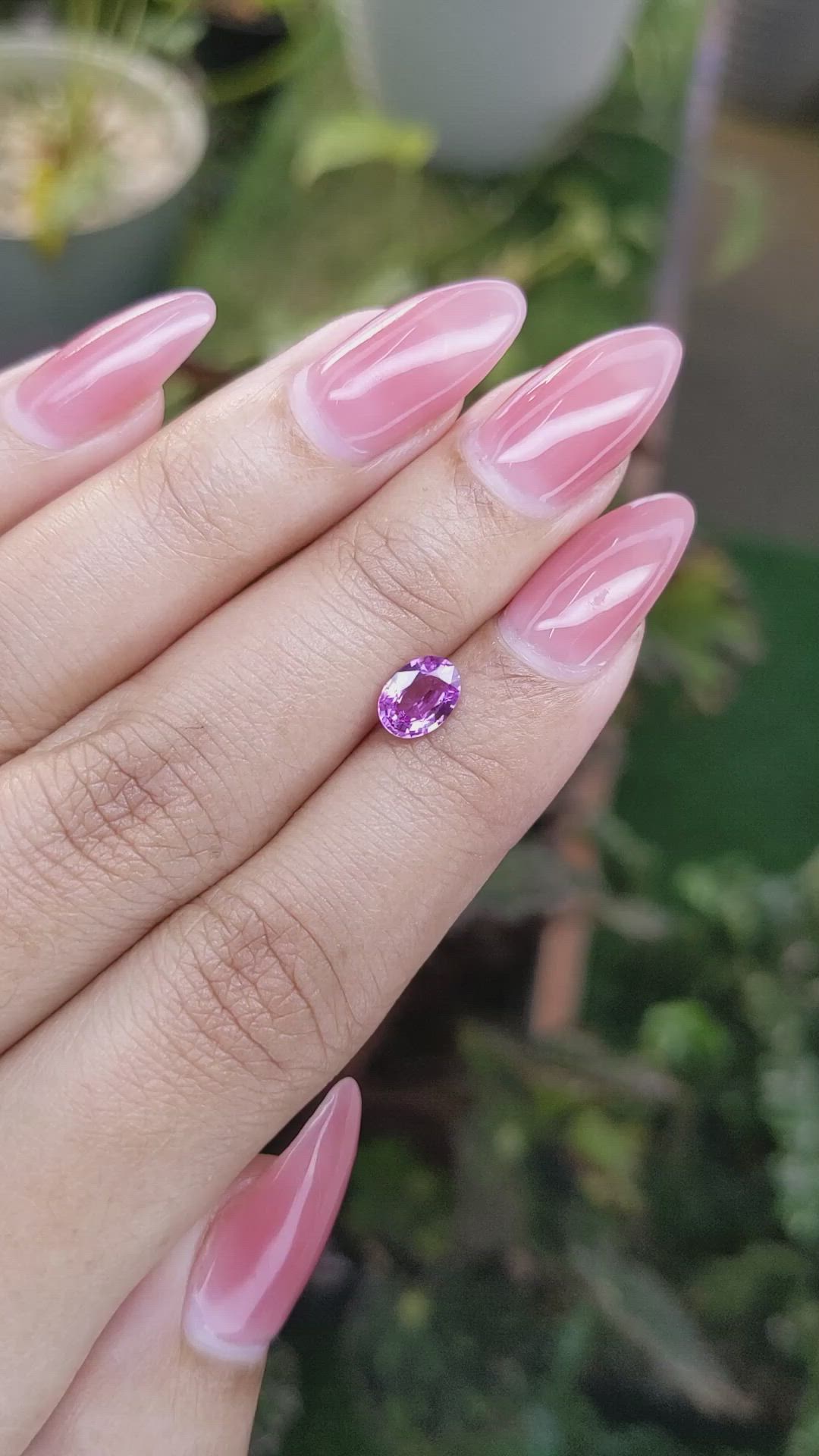 0.82 Ct. Pinkish Purple Sapphire from Madagascar Size Video