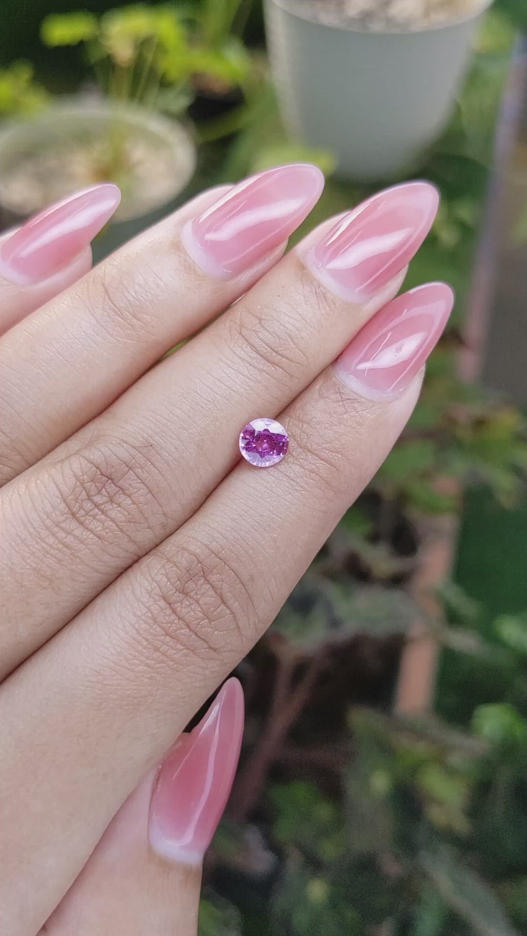 0.84 Ct. Pinkish Purple Sapphire from Madagascar Size Video