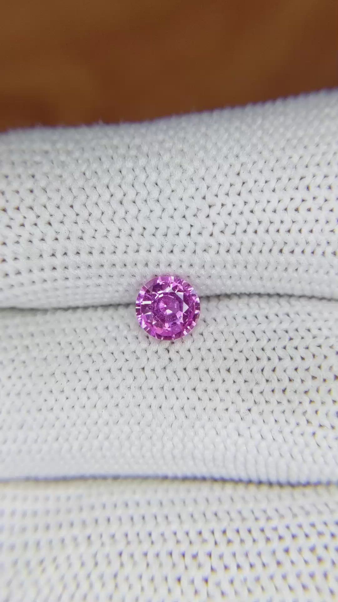 0.84 Ct. Pinkish Purple Sapphire from Madagascar Size Video