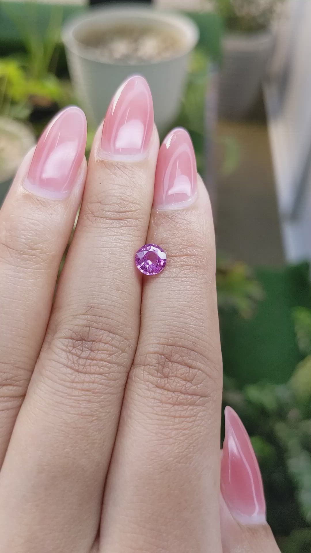 0.84 Ct. Pinkish Purple Sapphire from Madagascar Size Video