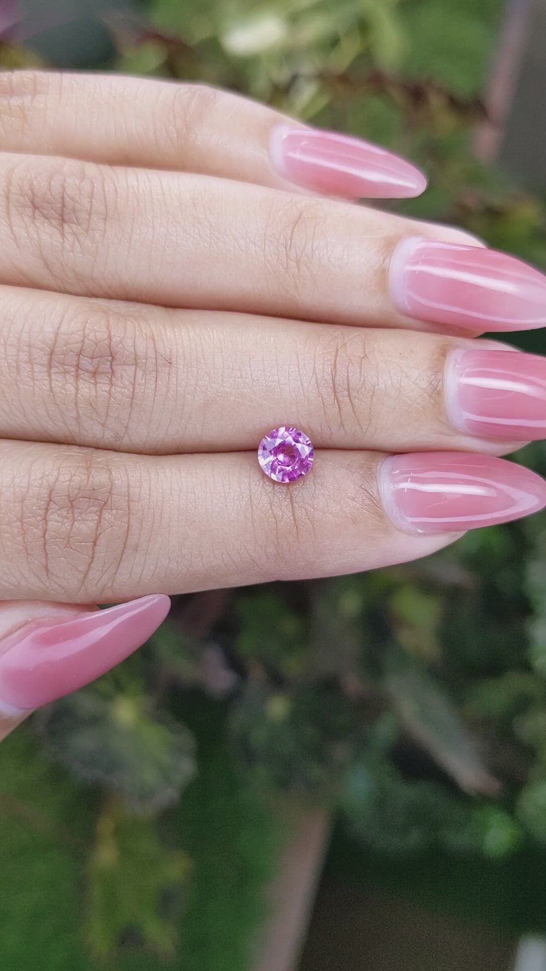 0.84 Ct. Pinkish Purple Sapphire from Madagascar Size Video