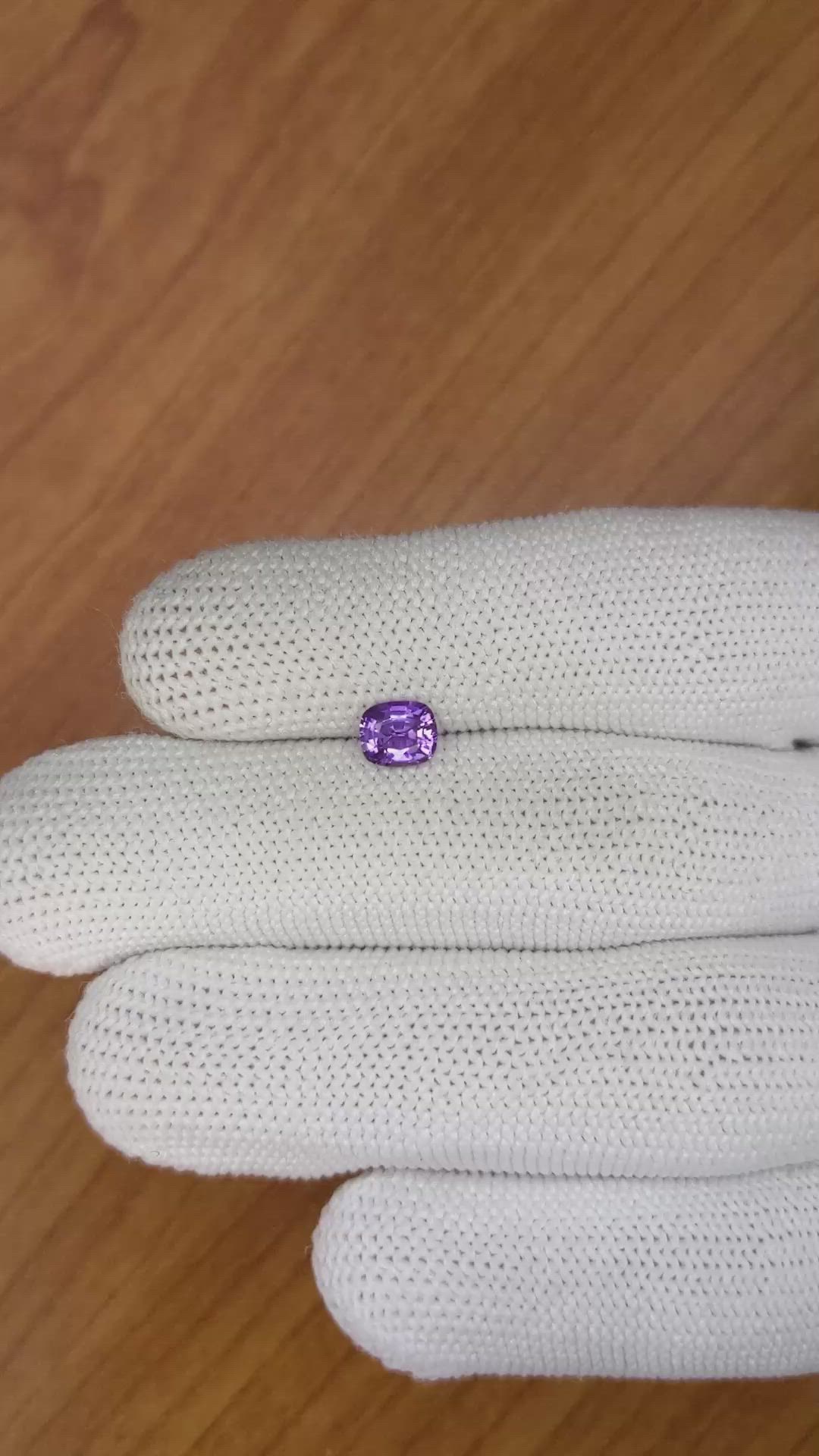 0.84 Ct. Purple Sapphire from Madagascar Size Video