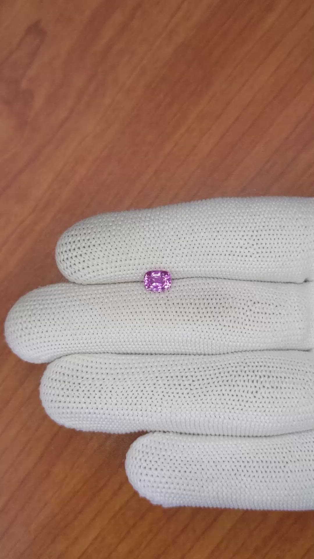 0.82 Ct. Pinkish Purple Sapphire from Madagascar Size Video