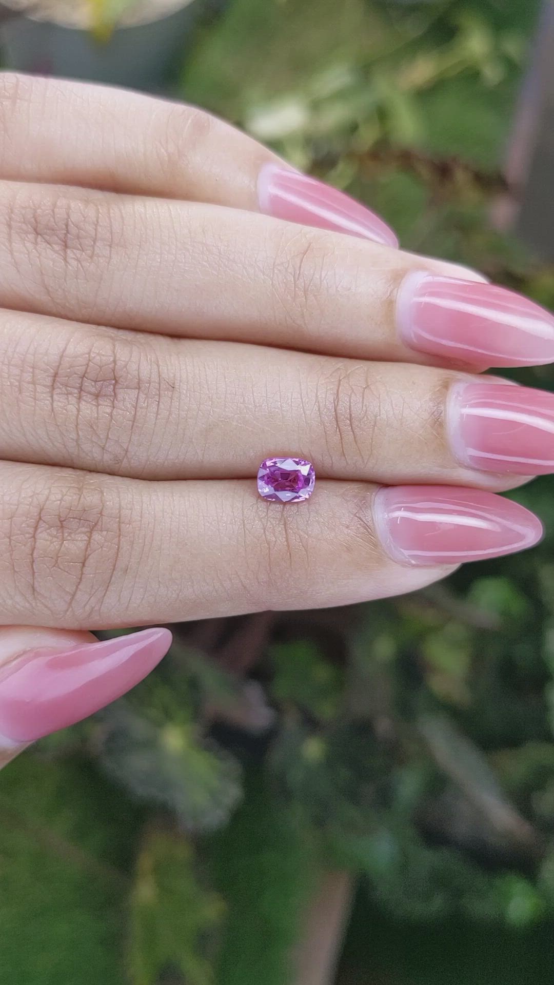 0.82 Ct. Pinkish Purple Sapphire from Madagascar Size Video