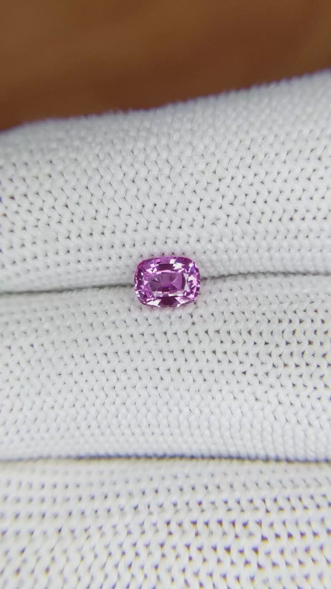 0.82 Ct. Pinkish Purple Sapphire from Madagascar Size Video