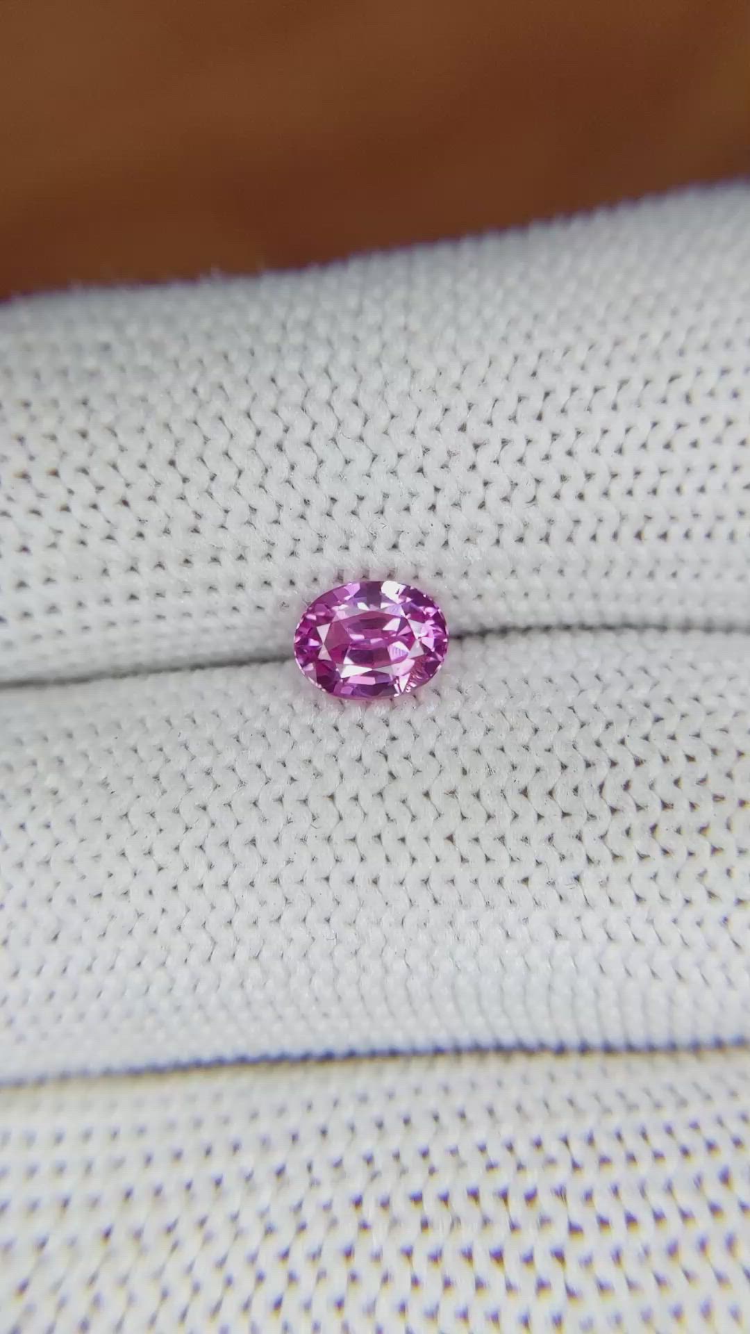 0.88 Ct. Purplish Pink Sapphire from Madagascar Size Video