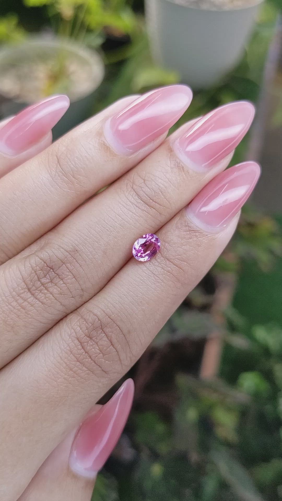0.88 Ct. Purplish Pink Sapphire from Madagascar Size Video
