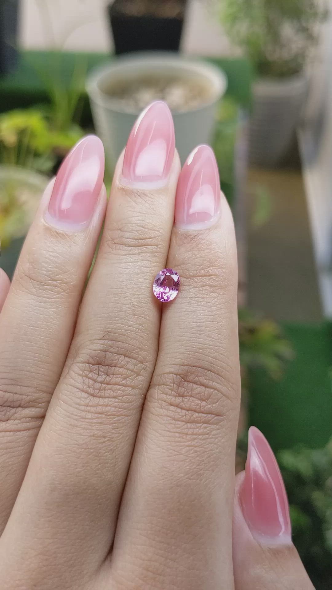 0.88 Ct. Purplish Pink Sapphire from Madagascar Size Video