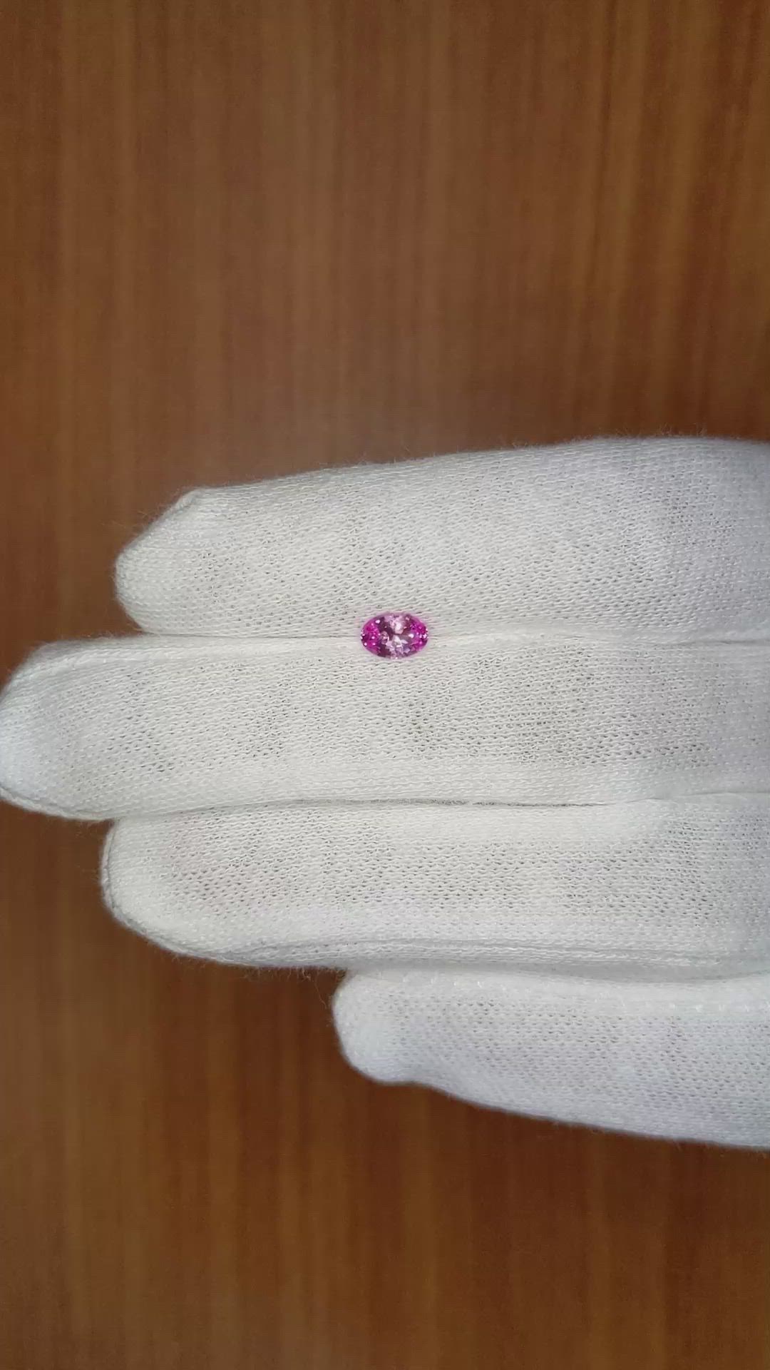 0.46 Ct. Pink Sapphire from Ceylon (Sri Lanka) Size Video