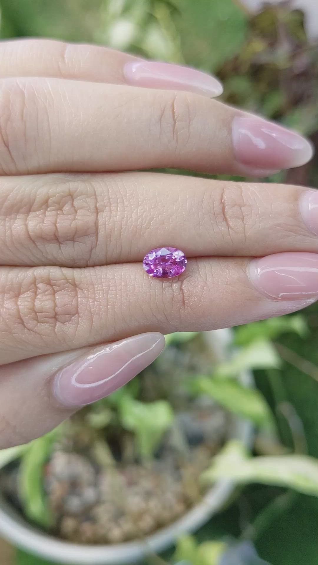 0.87 Ct. Pinkish Purple Sapphire from Madagascar Size Video