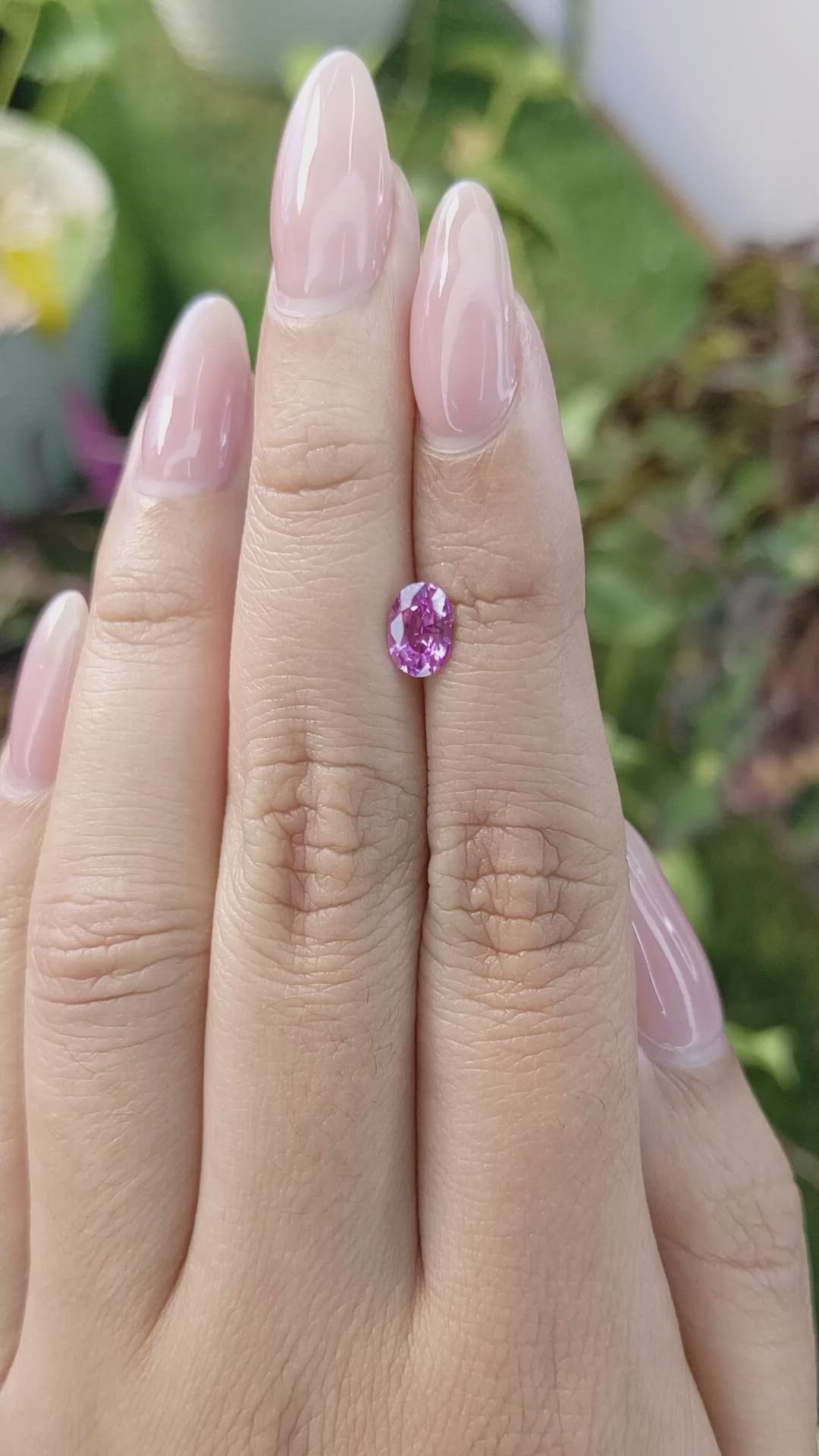 0.87 Ct. Pinkish Purple Sapphire from Madagascar Size Video