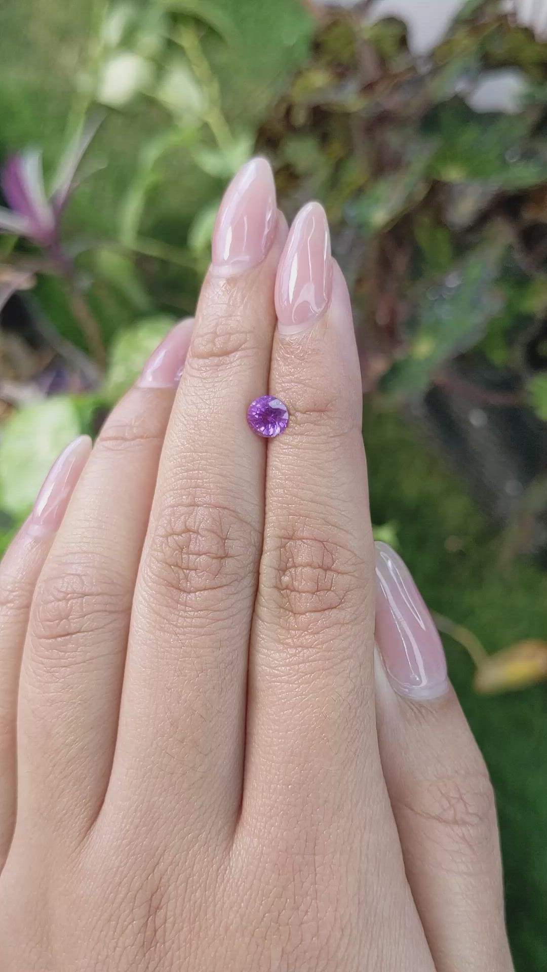 0.88 Ct. Pinkish Purple Sapphire from Madagascar Size Video
