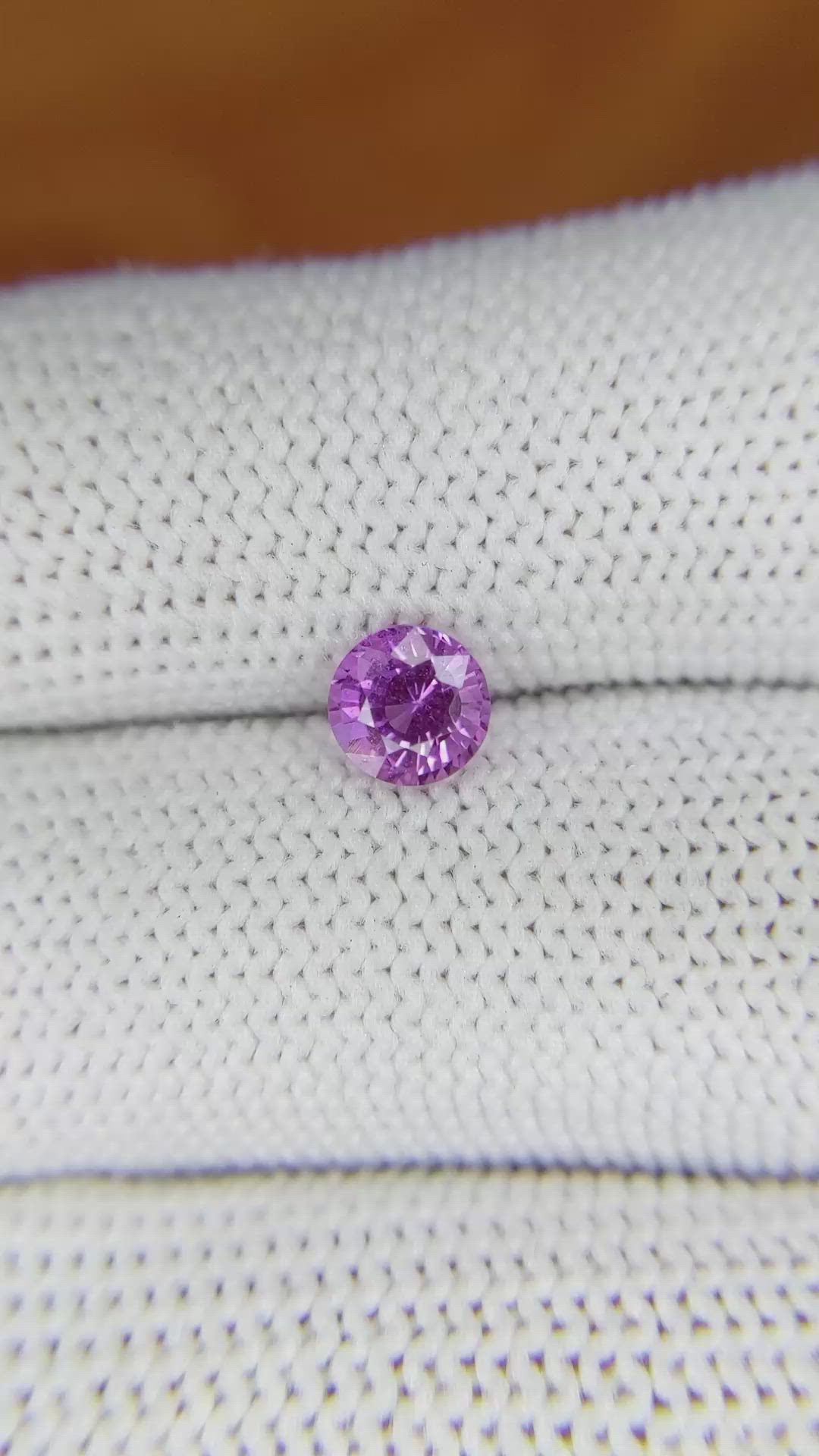 0.88 Ct. Pinkish Purple Sapphire from Madagascar Size Video