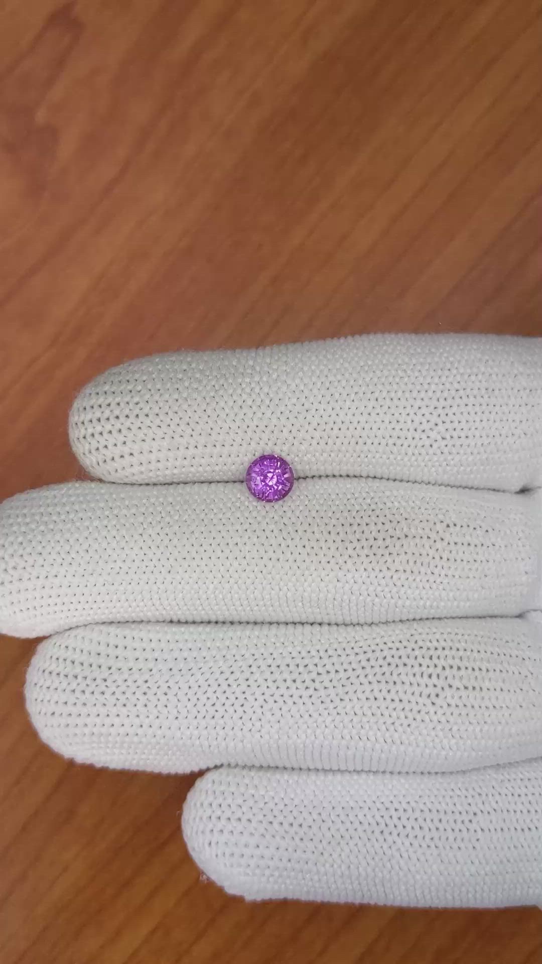 0.88 Ct. Pinkish Purple Sapphire from Madagascar Size Video