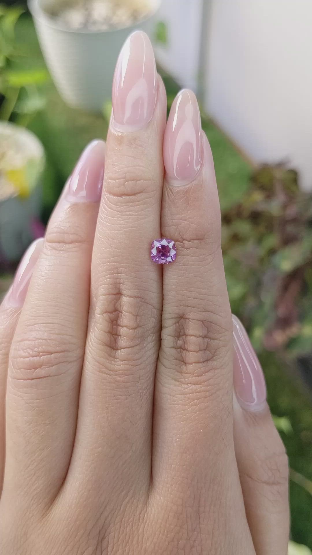 0.90 Ct. Pinkish Purple Sapphire from Madagascar Size Video
