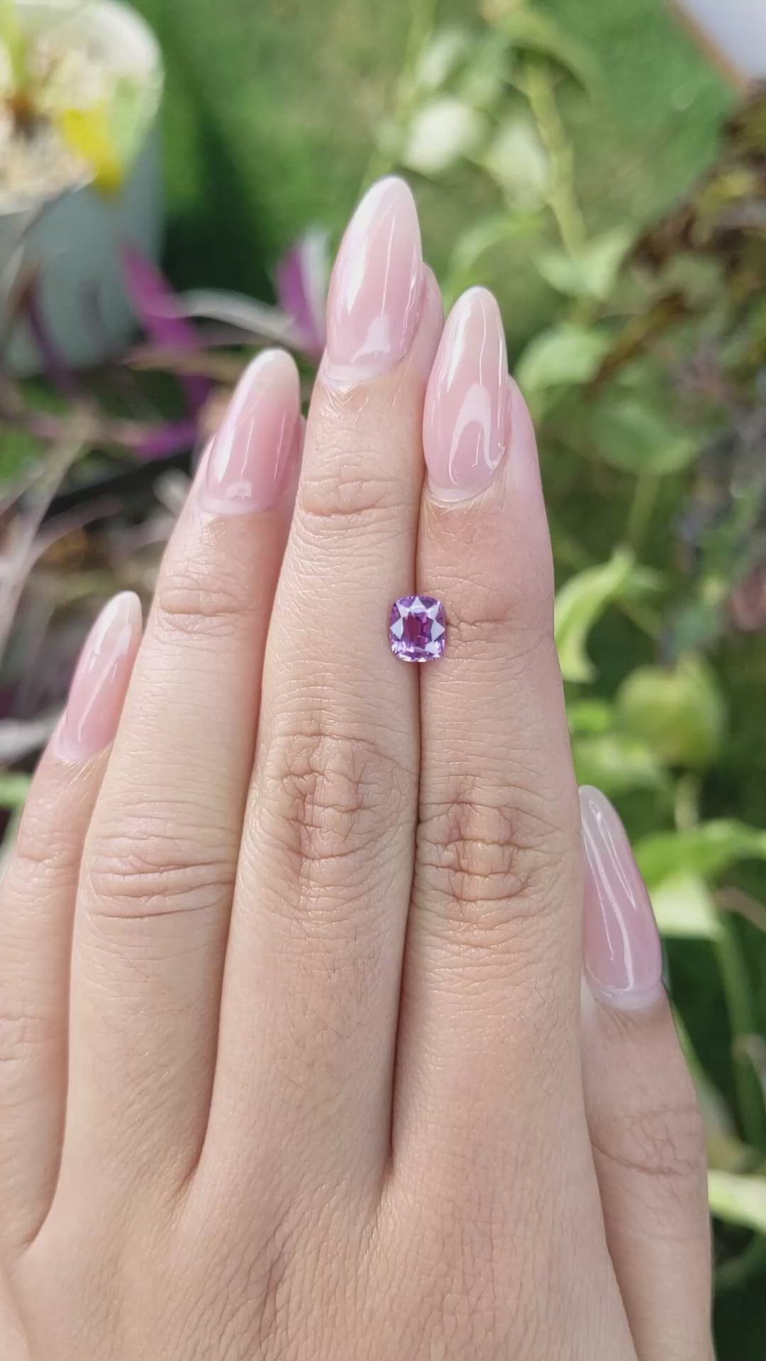 0.93 Ct. Pinkish Purple Sapphire from Madagascar Size Video
