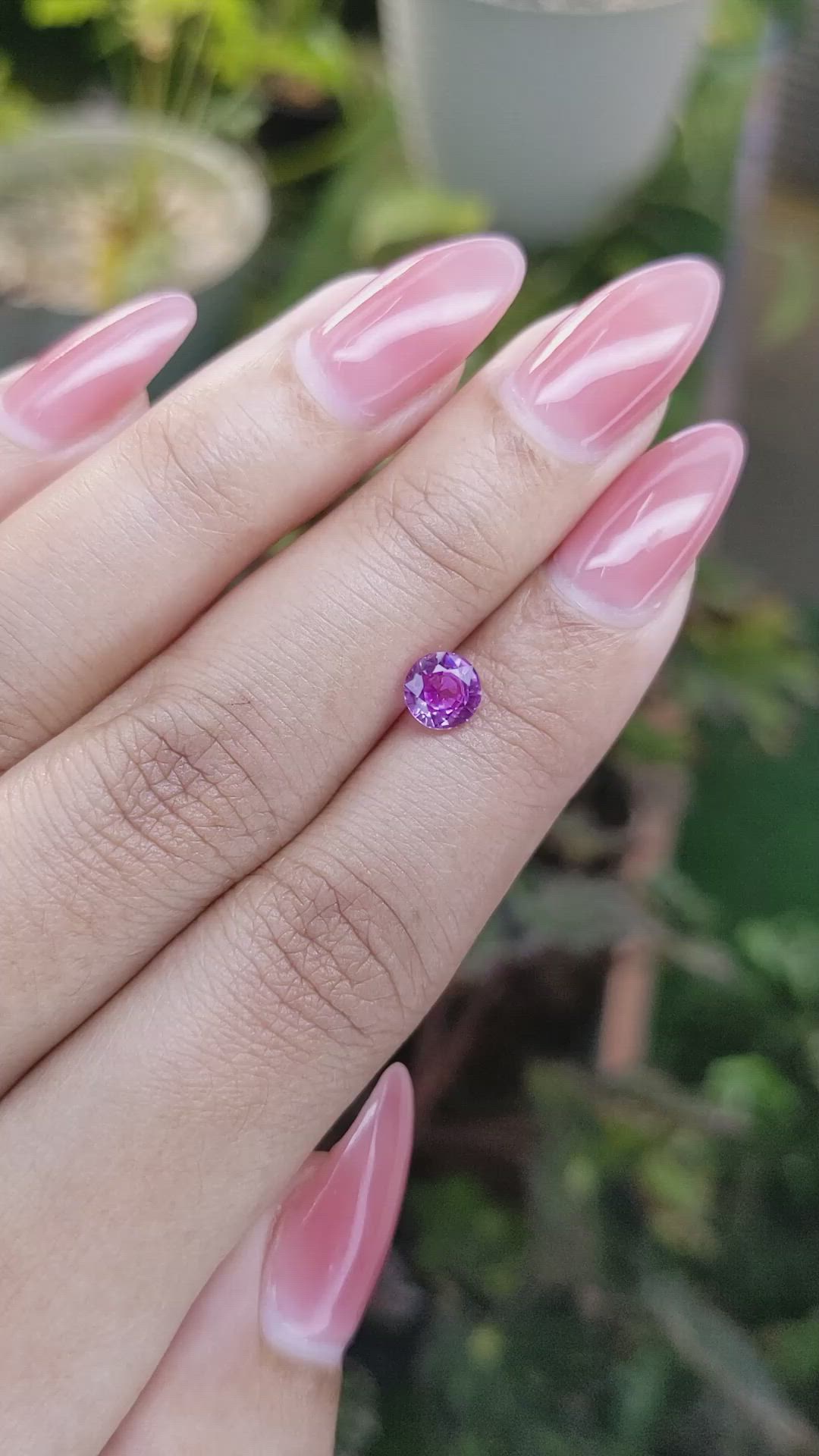 0.92 Ct. Pinkish Purple Sapphire from Madagascar Size Video