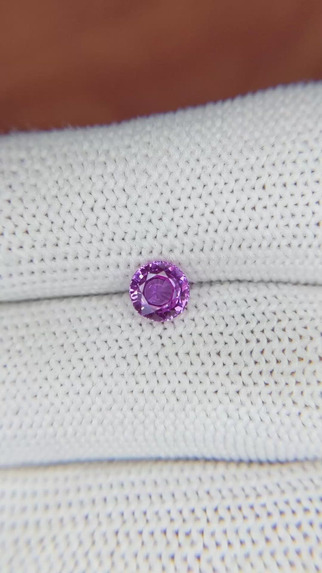 0.92 Ct. Pinkish Purple Sapphire from Madagascar Size Video