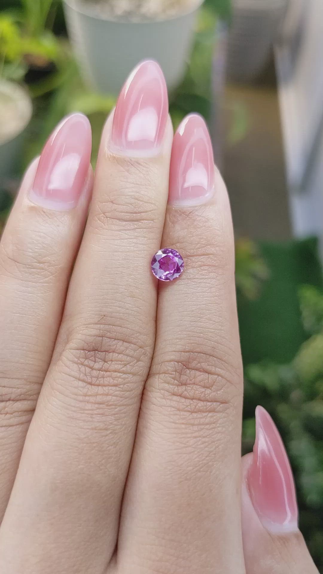 0.92 Ct. Pinkish Purple Sapphire from Madagascar Size Video