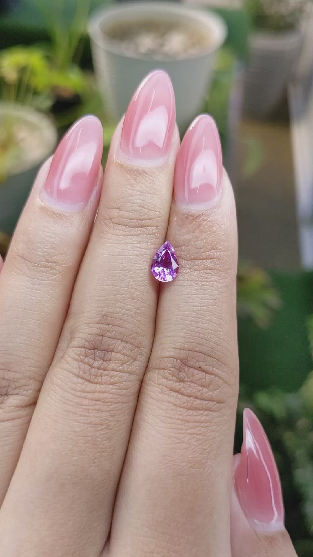 0.94 Ct. Pinkish Purple Sapphire from Madagascar Size Video
