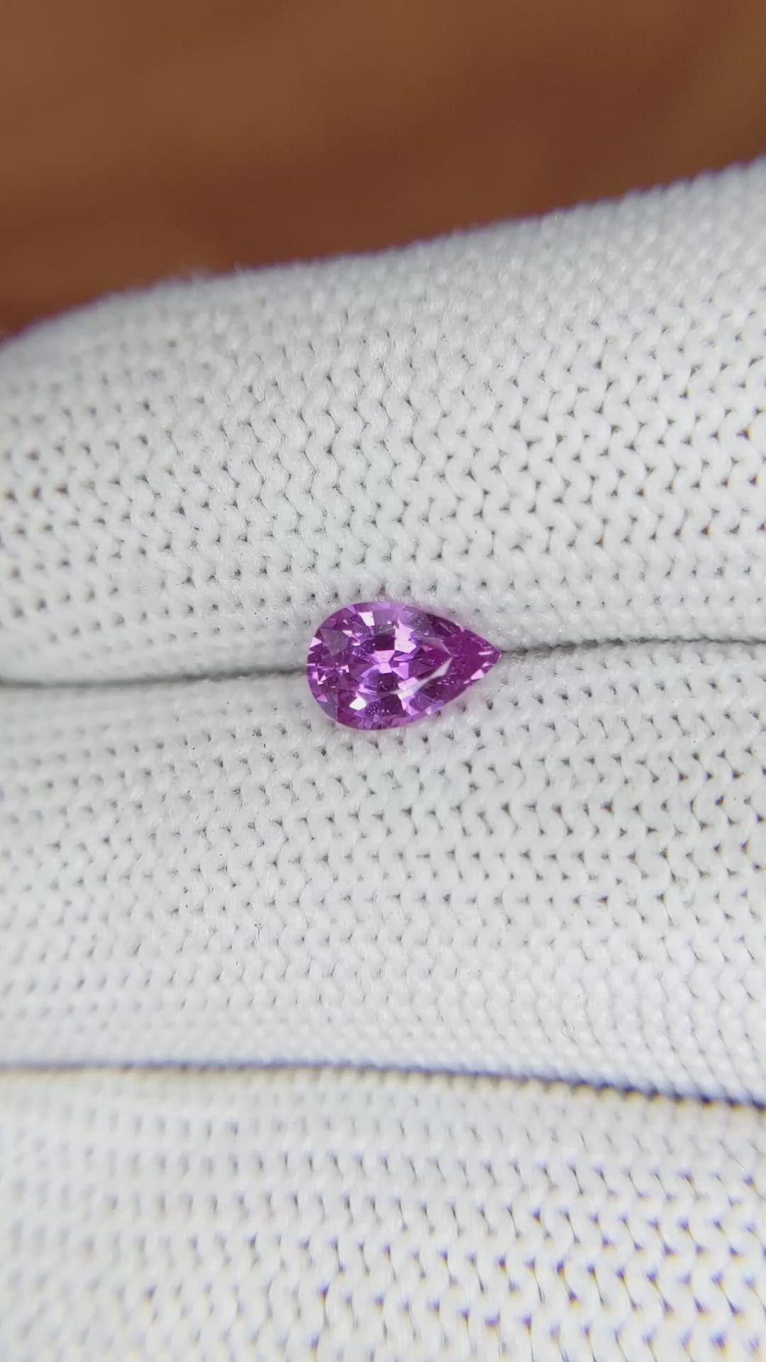 0.94 Ct. Pinkish Purple Sapphire from Madagascar Size Video