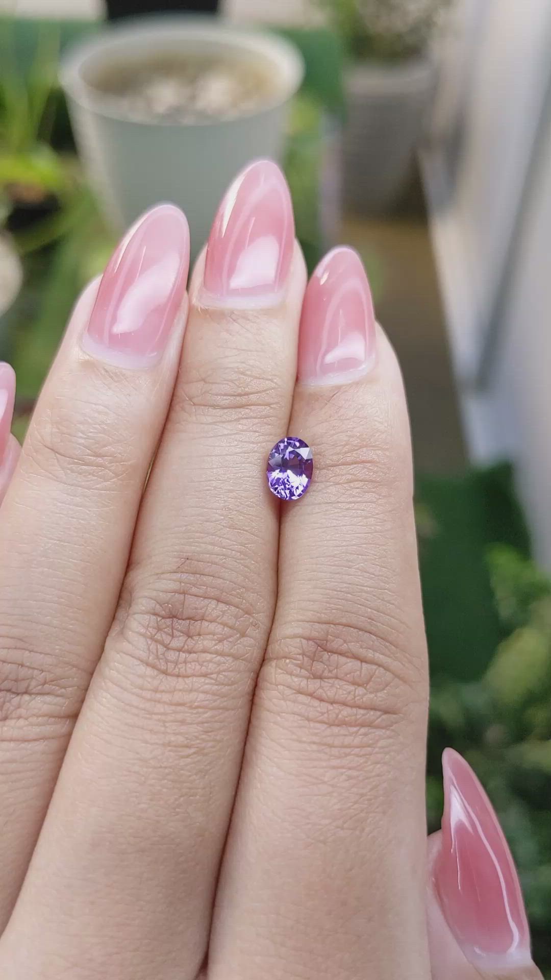 0.94 Ct. Pinkish Purple Sapphire from Madagascar Size Video