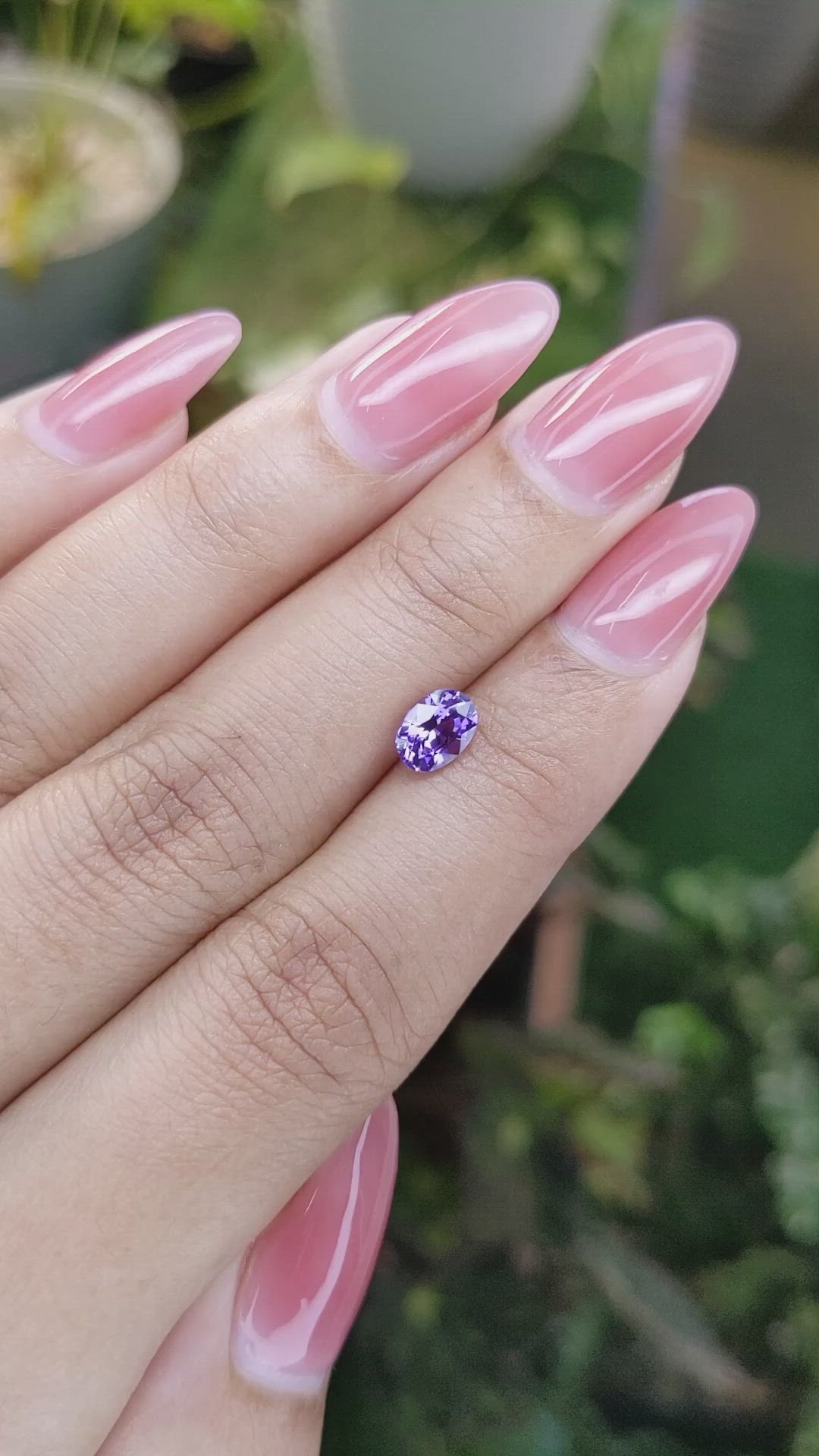 0.94 Ct. Pinkish Purple Sapphire from Madagascar Size Video