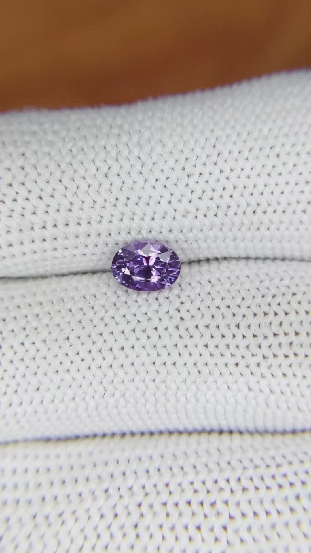 0.94 Ct. Pinkish Purple Sapphire from Madagascar Size Video