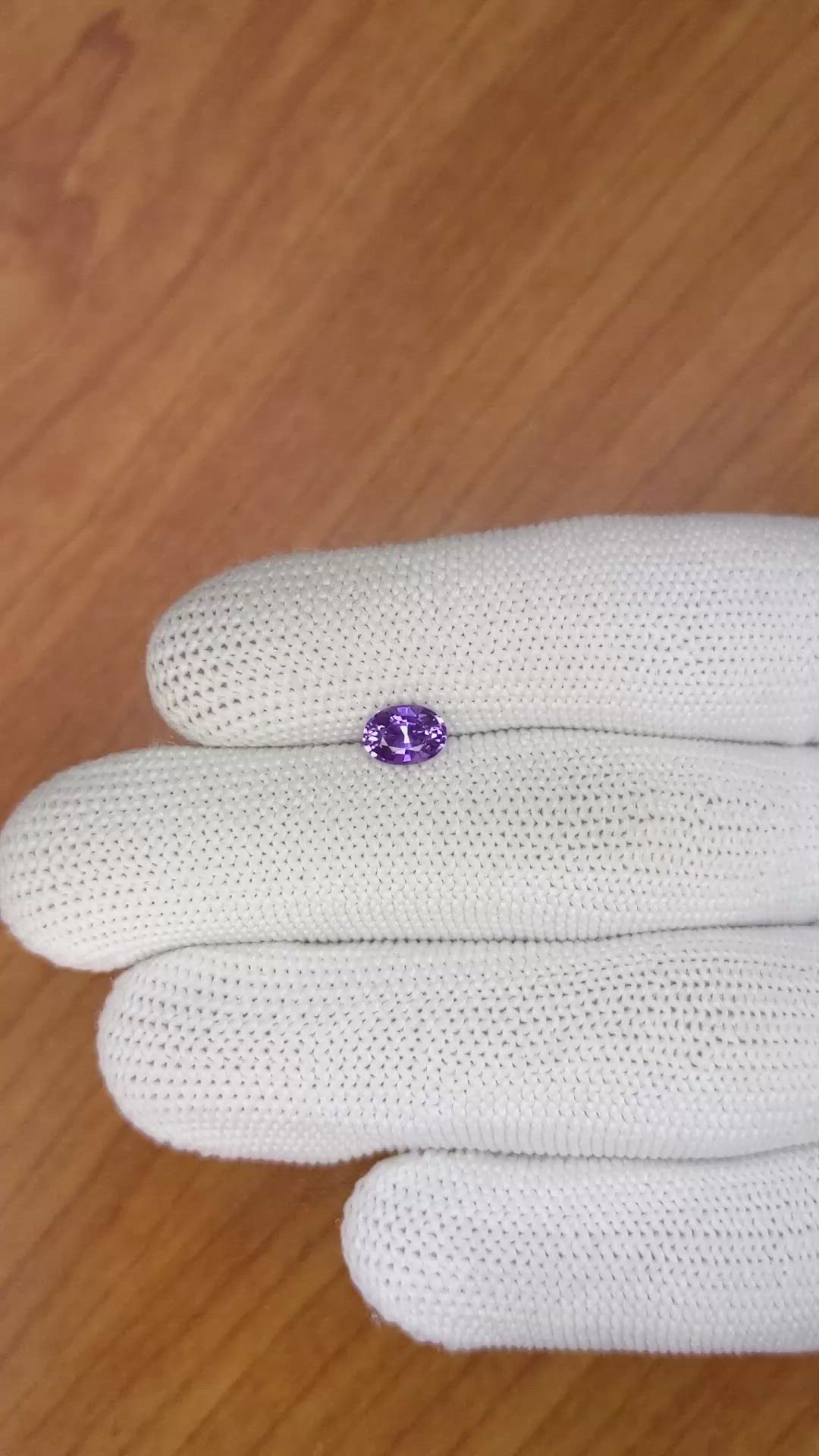 0.94 Ct. Pinkish Purple Sapphire from Madagascar Size Video