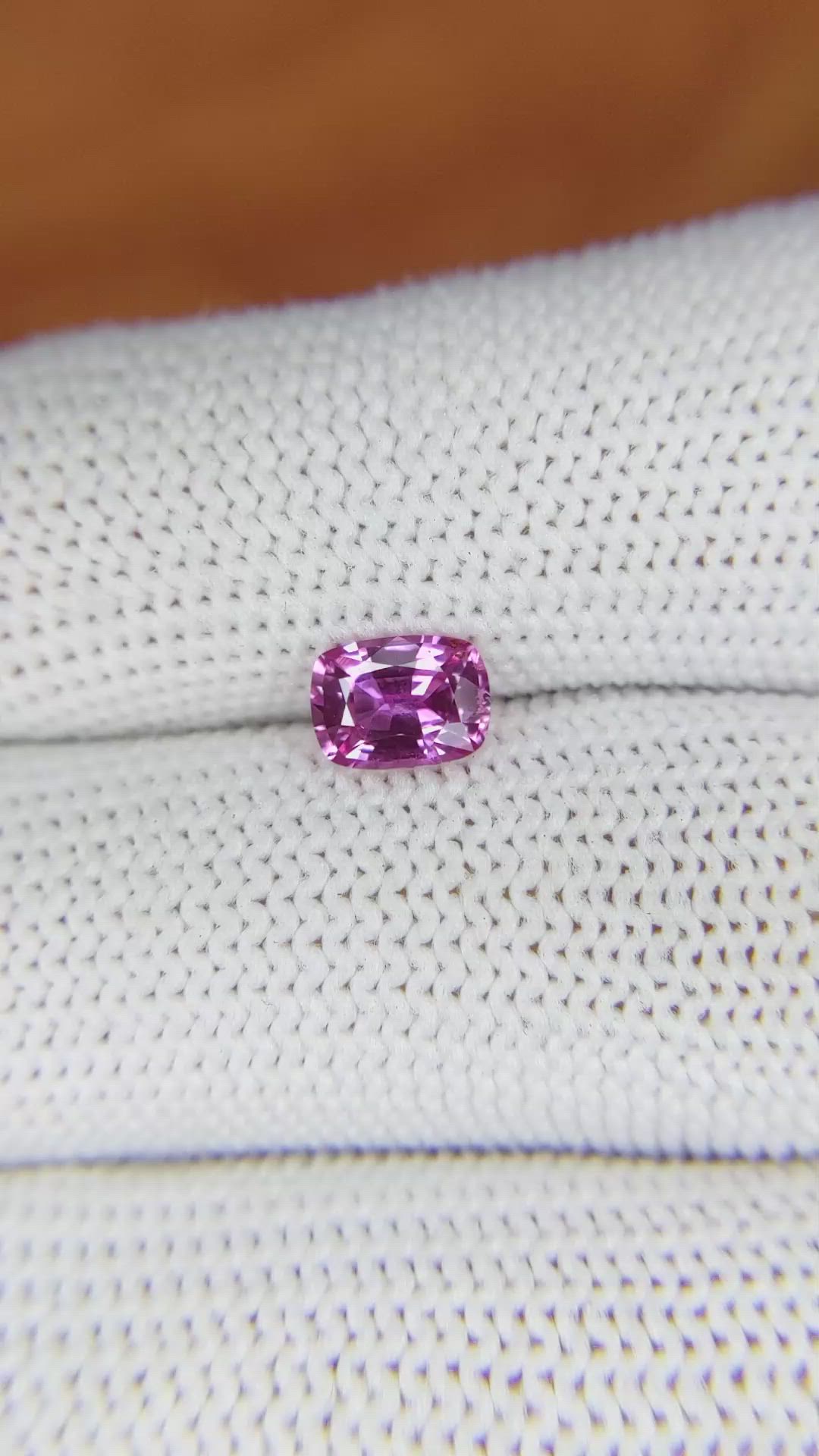 0.96 Ct. Pinkish Purple Sapphire from Madagascar Size Video