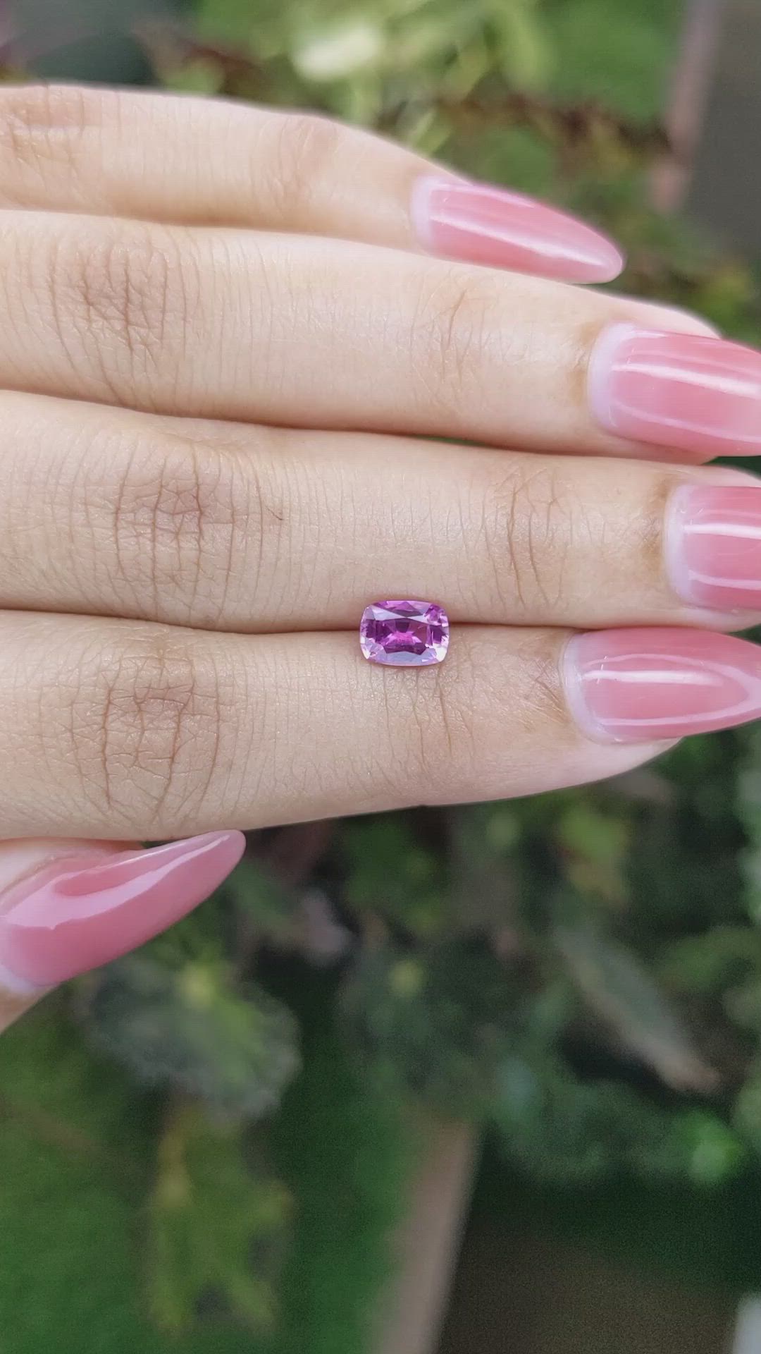 0.96 Ct. Pinkish Purple Sapphire from Madagascar Size Video