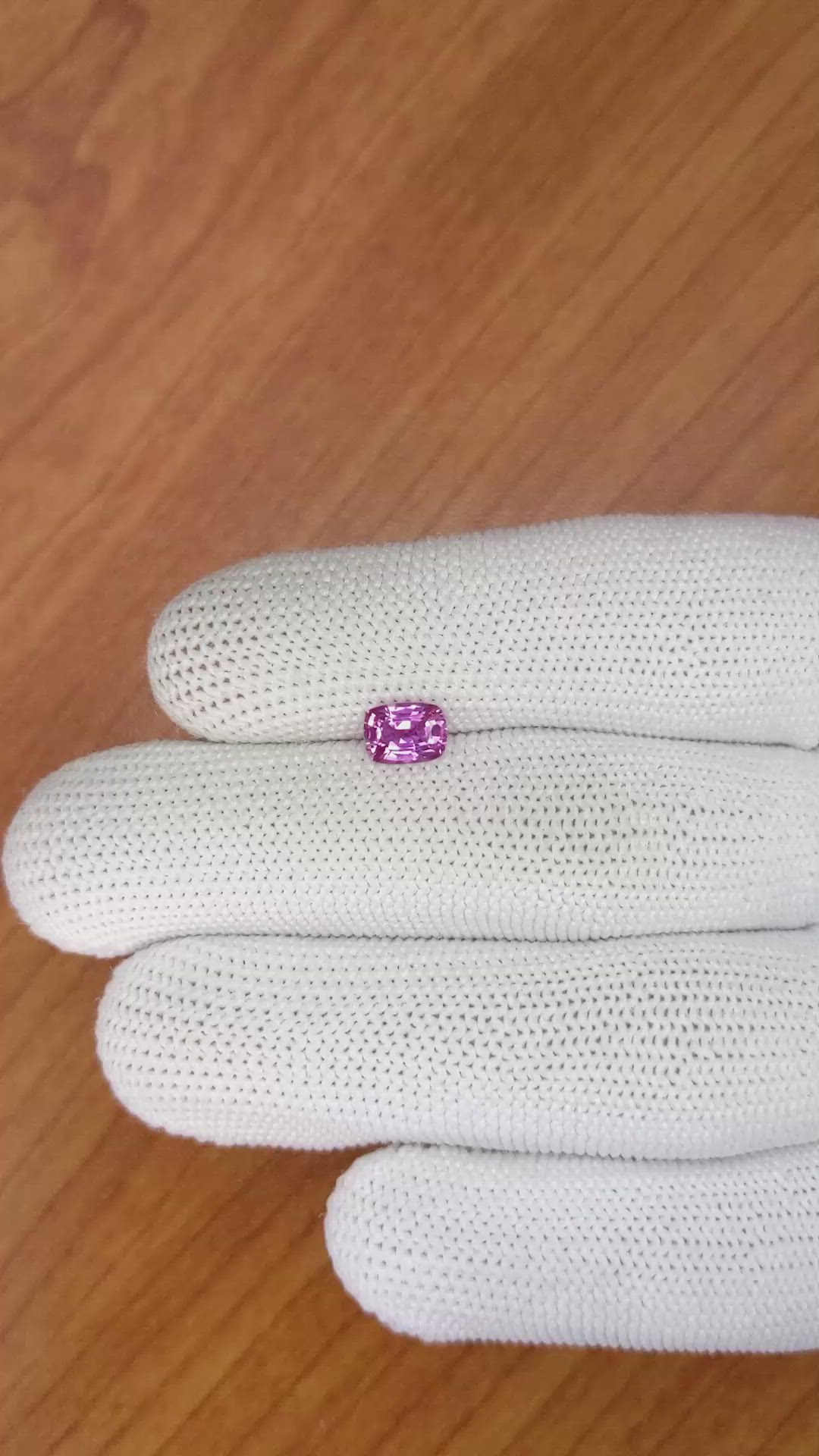 0.96 Ct. Pinkish Purple Sapphire from Madagascar Size Video
