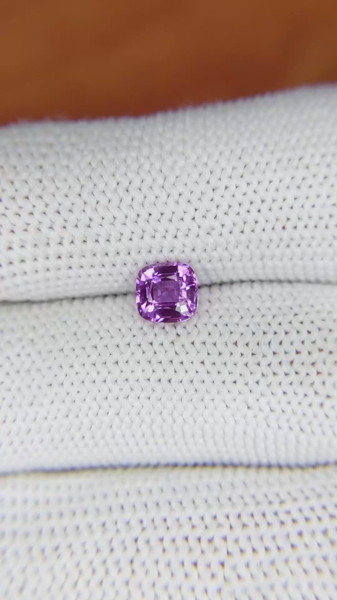 0.95 Ct. Pinkish Purple Sapphire from Madagascar Size Video