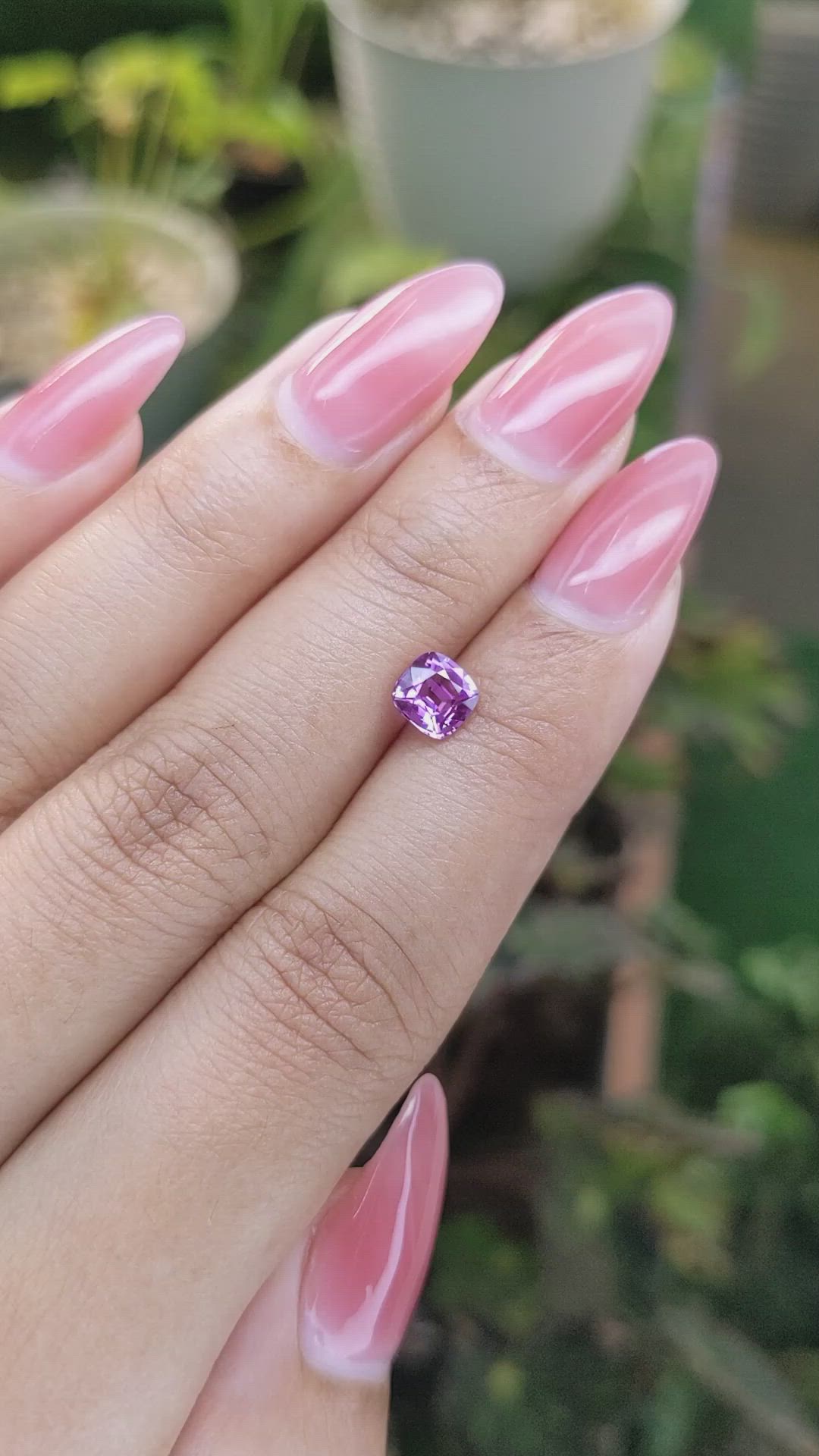 0.95 Ct. Pinkish Purple Sapphire from Madagascar Size Video
