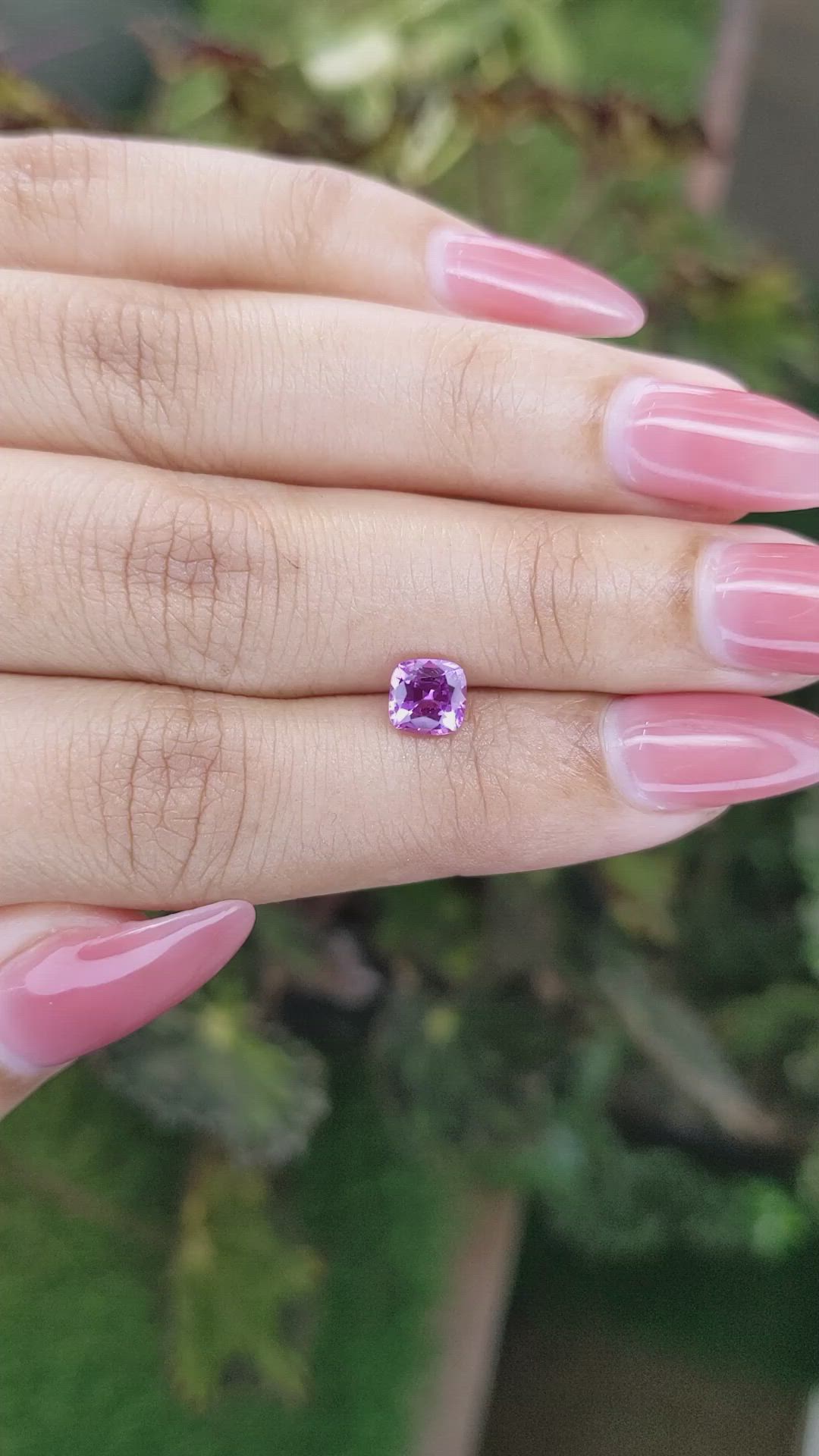 0.97 Ct. Pinkish Purple Sapphire from Madagascar Size Video