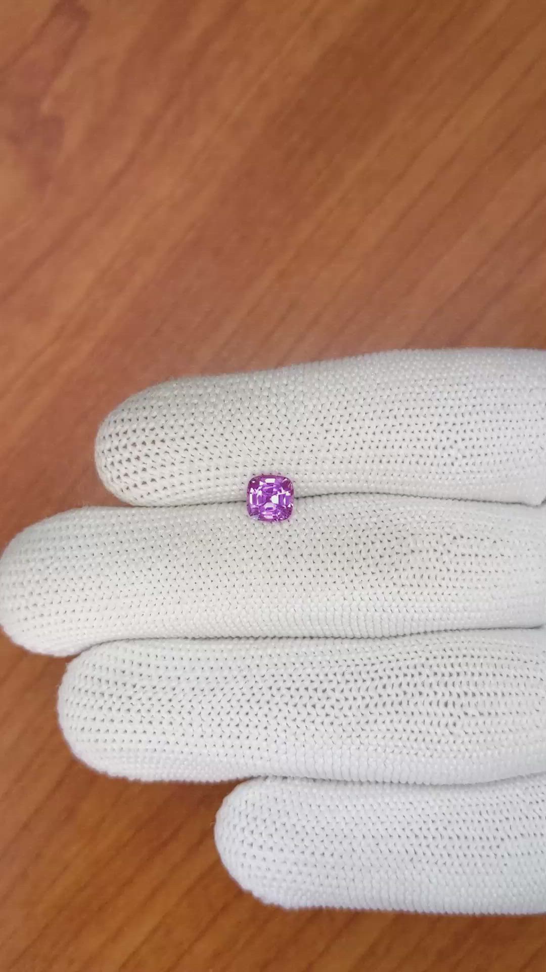 0.97 Ct. Pinkish Purple Sapphire from Madagascar Size Video