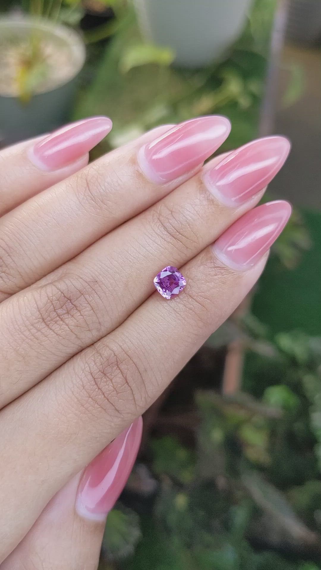 0.97 Ct. Pinkish Purple Sapphire from Madagascar Size Video