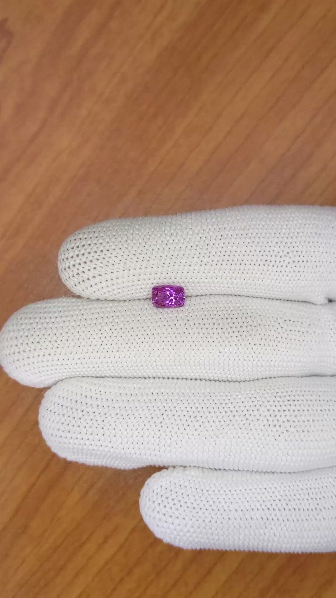 1.03 Ct. Pinkish Purple Sapphire from Madagascar Size Video