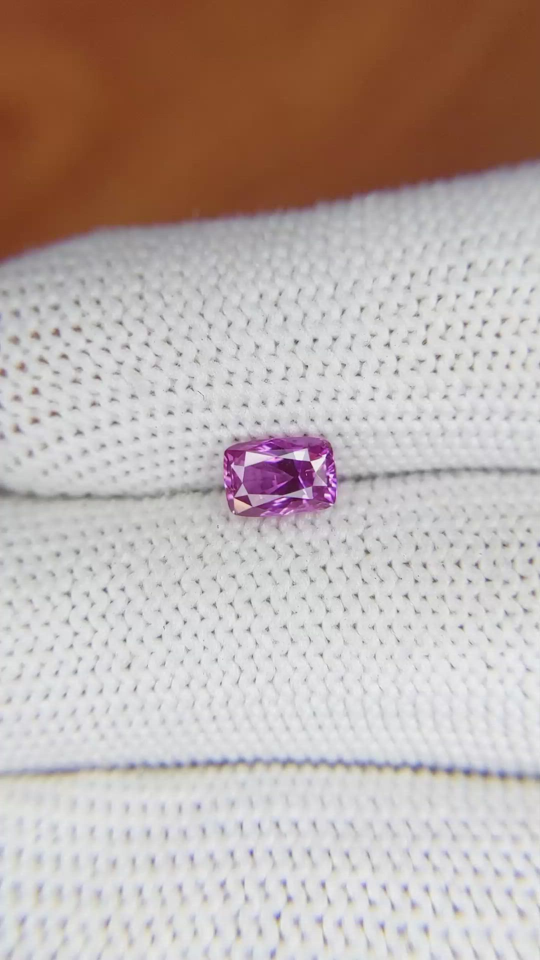 1.03 Ct. Pinkish Purple Sapphire from Madagascar Size Video