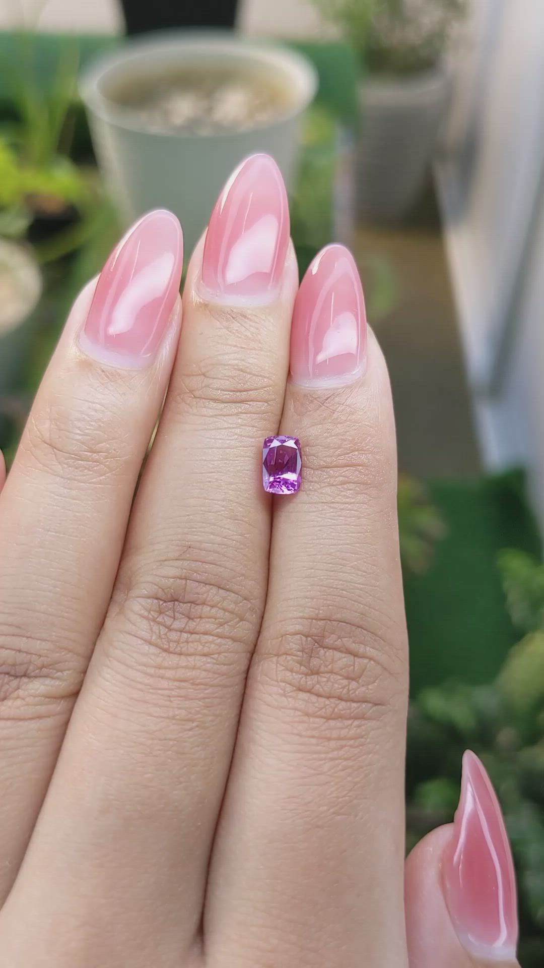 1.03 Ct. Pinkish Purple Sapphire from Madagascar Size Video