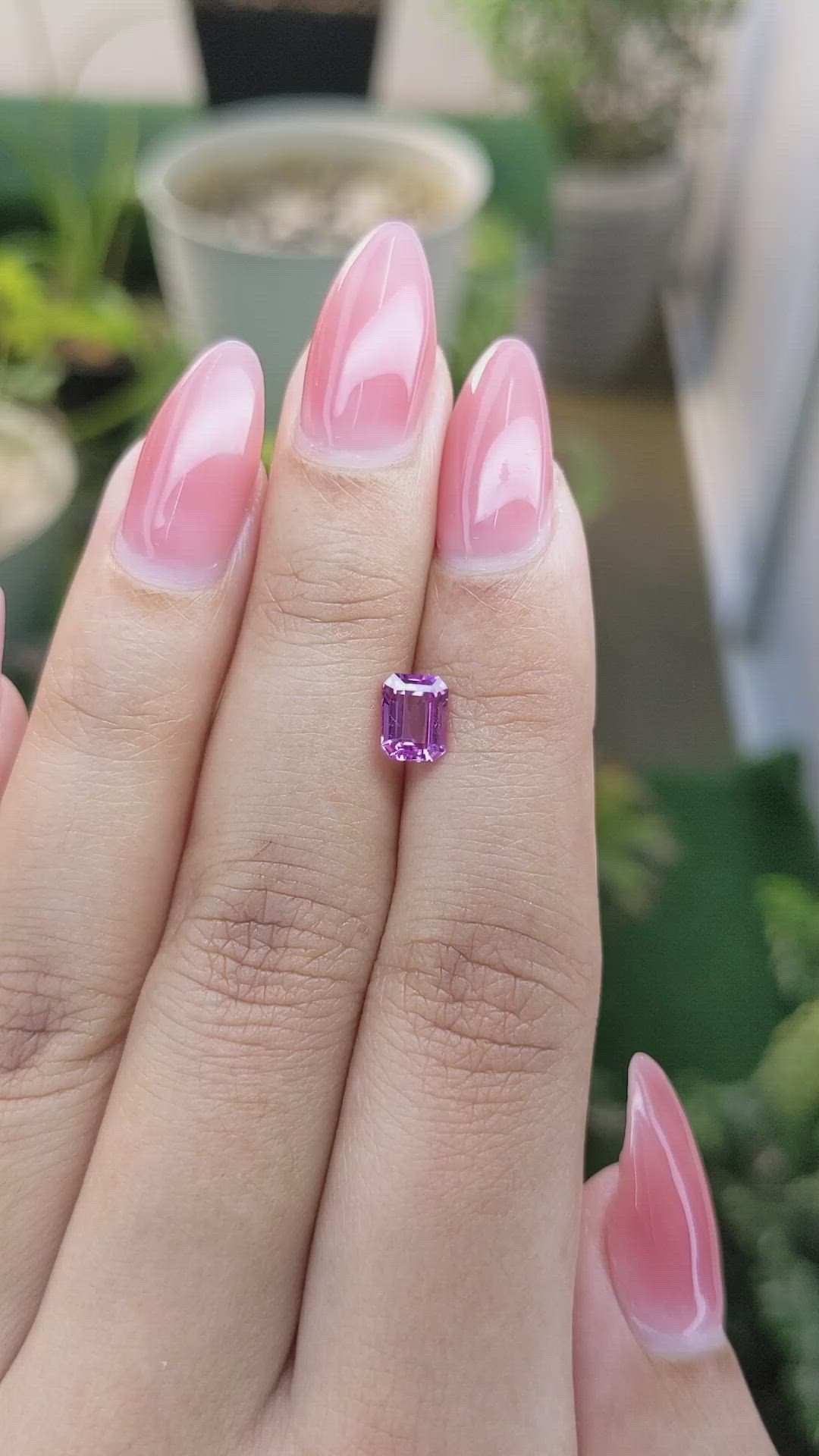 1.10 Ct. Pinkish Purple Sapphire from Madagascar Size Video