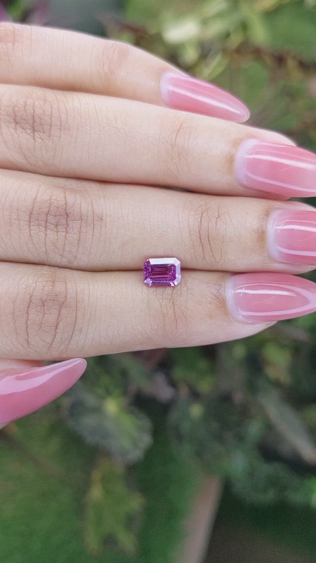 1.10 Ct. Pinkish Purple Sapphire from Madagascar Size Video