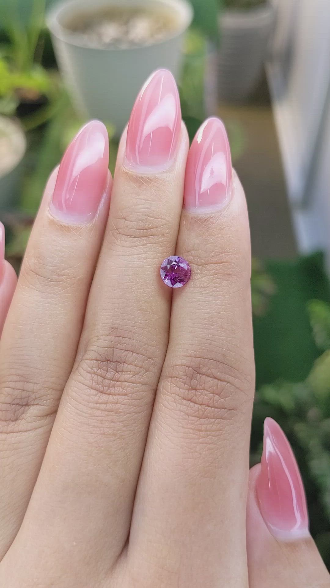 1.17 Ct. Pinkish Purple Sapphire from Madagascar Size Video