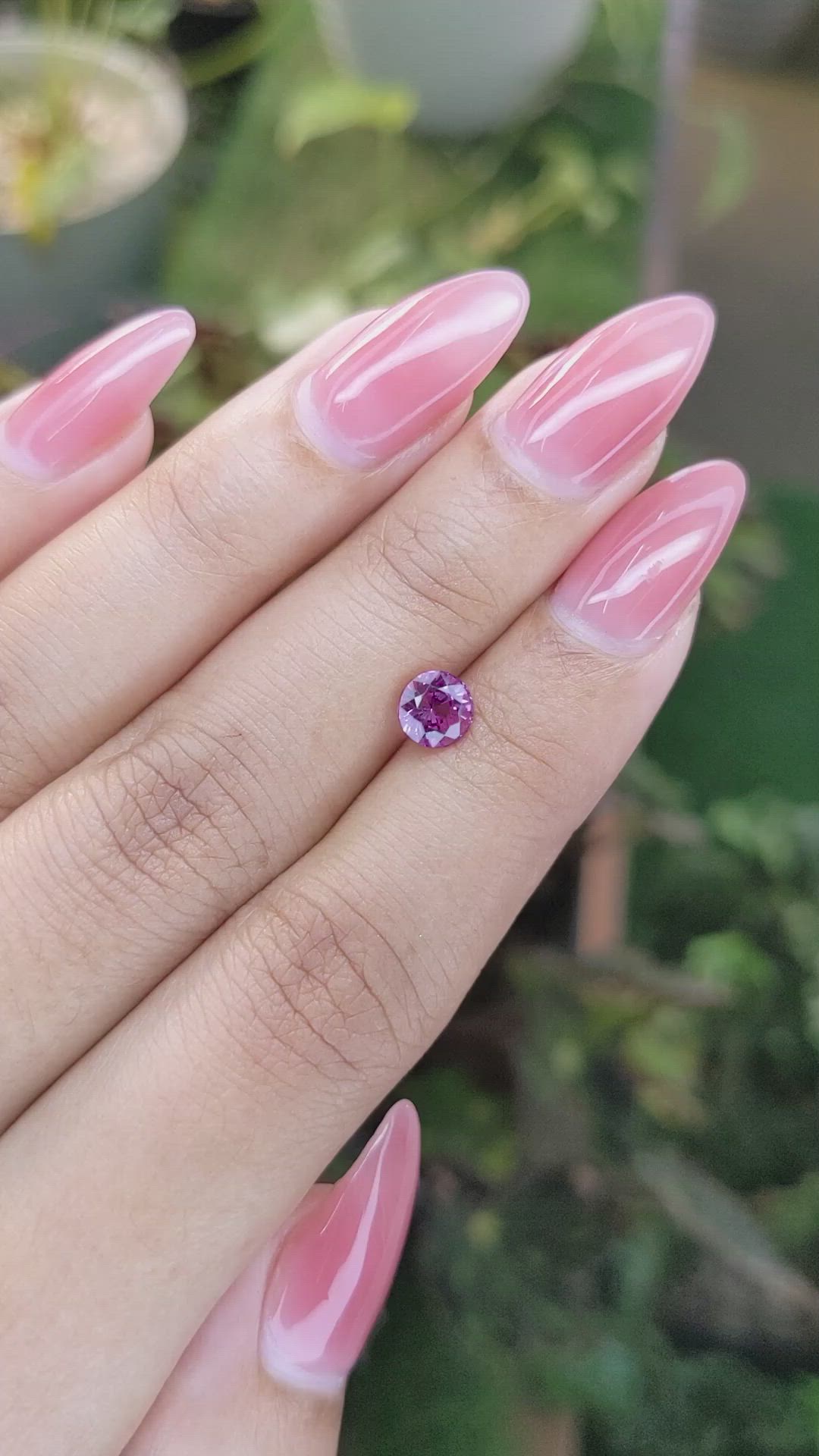 1.17 Ct. Pinkish Purple Sapphire from Madagascar Size Video