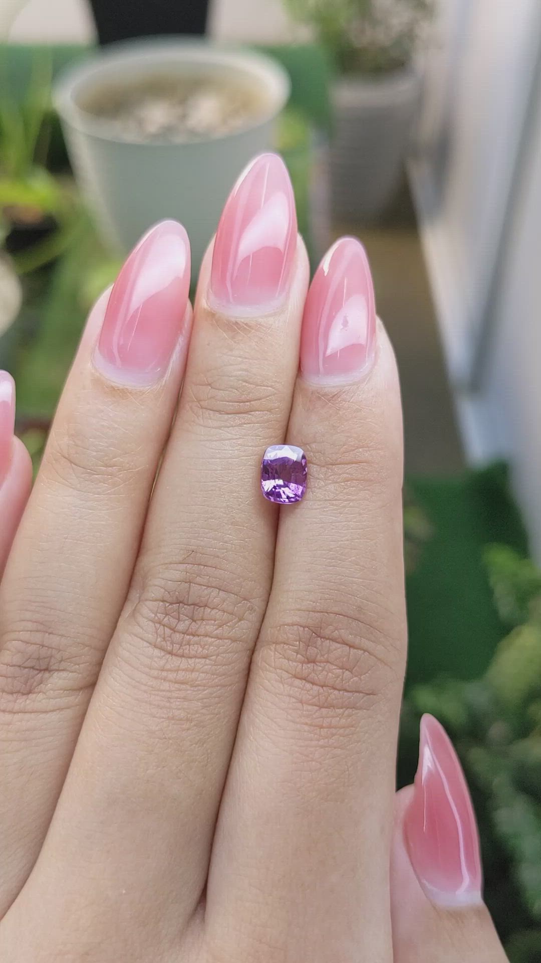 1.18 Ct. Pinkish Purple Sapphire from Madagascar Size Video